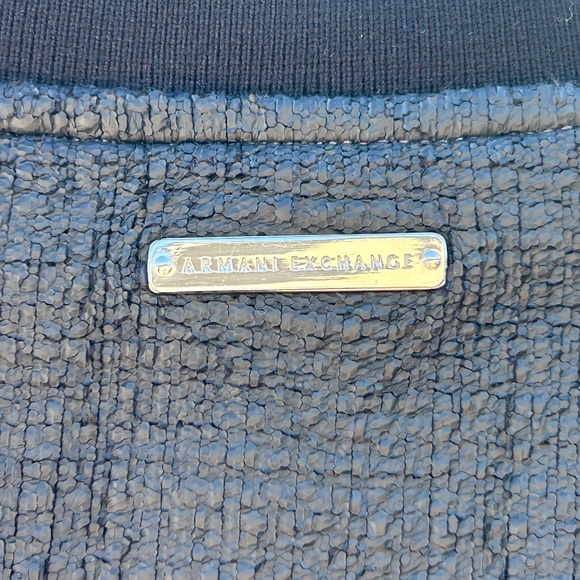 Armani Exchange Women's Faux Leather Moto Jacket Biker J-Summer-2015 Size M - Picture 6 of 11